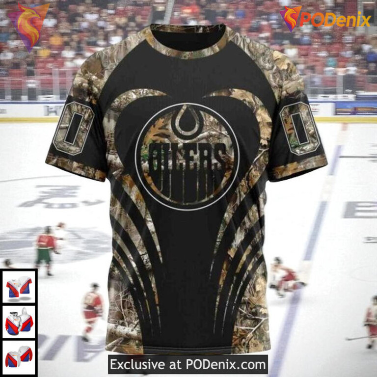 Camo Hunting Outdoor Concept NHL Edmonton Oilers Unisex Hoodie 3D - 2
