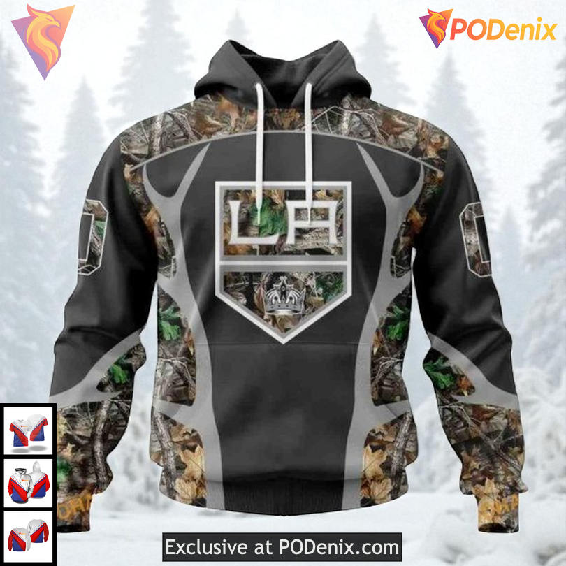 Camo Hunting Outdoor Edition Custom Los Angeles Kings Unisex Hoodie NHL 3D
