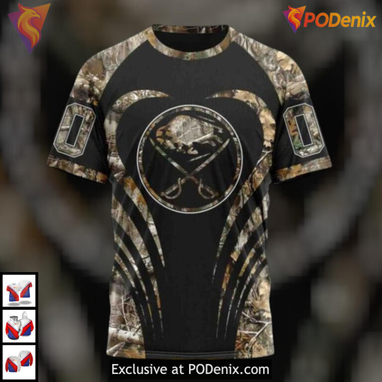 Camo Hunting Outdoor Edition NHL Personalized Buffalo Sabres Hoodie 3D Design - 2