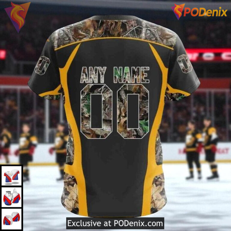 Camo Hunting Personalized NHL Boston Bruins Pullover Hoodie 3D Outdoor - 3