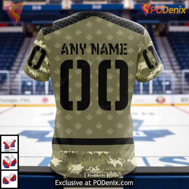 Camo Military Appreciation Custom NHL Toronto Maple Leafs Custom Number Hoodie 3D - 3