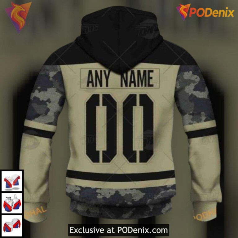 Camo Military Appreciation Practice Jersey NHL Custom Name Buffalo Sabres Hoodie 3D - 3