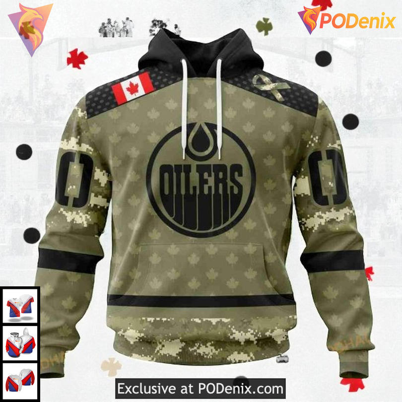 Camo Military Appreciation Tribute NHL Edmonton Oilers Christmas Hoodie 3D