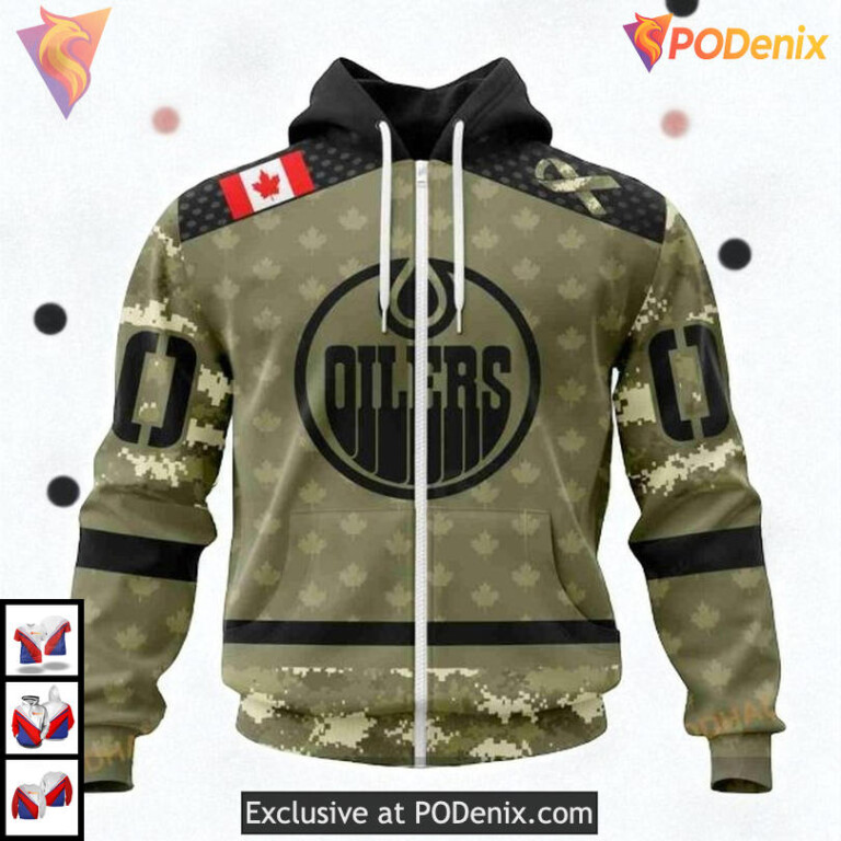 Camo Military Appreciation Tribute NHL Edmonton Oilers Christmas Hoodie 3D - 1