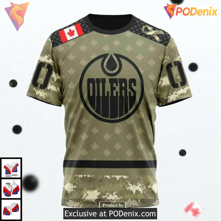 Camo Military Appreciation Tribute NHL Edmonton Oilers Christmas Hoodie 3D - 3