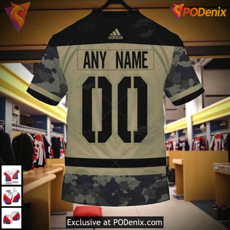 Camo Military Jersey Tribute NHL Personalized Edmonton Oilers Hoodie 3D
