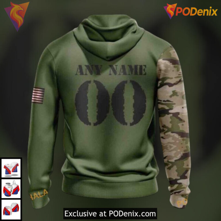 Camo Skull Artwork Graphic Custom NHL Custom Number Buffalo Sabres Hoodie 3D Gear - 1