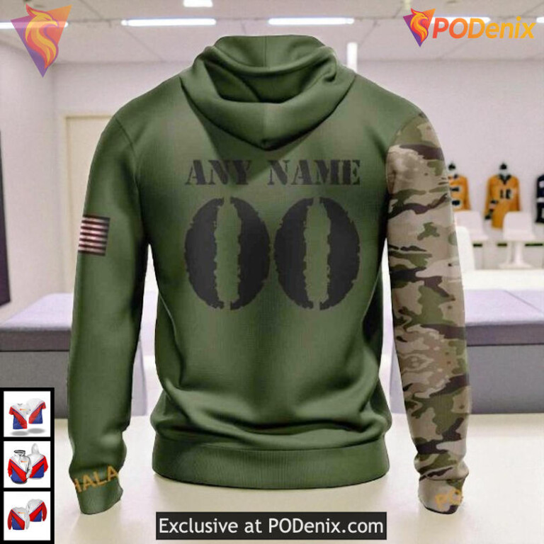 Camo Skull Artwork Name Number NHL Minnesota Wild Winter Hoodie 3D - 1