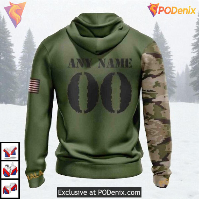 Camo Skull Design Custom Name Number Los Angeles Kings Mens Hoodie NHL 3D - 1