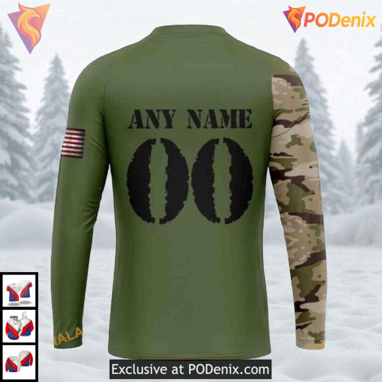 Camo Skull Design Custom Name Number Los Angeles Kings Mens Hoodie NHL 3D - 3
