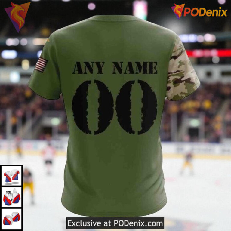 Camo Skull Graphic Design Custom Name Number Florida Panthers Mens Hoodie NHL 3D - 3
