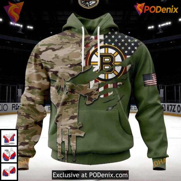 Camo Skull NHL Boston Bruins Hoodie 3D Special Design Bold Apparel