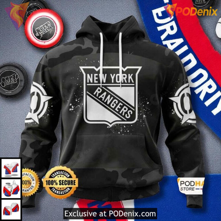 Camo Veterans Day Clothing New York Rangers Graphic Hoodie Custom 3D