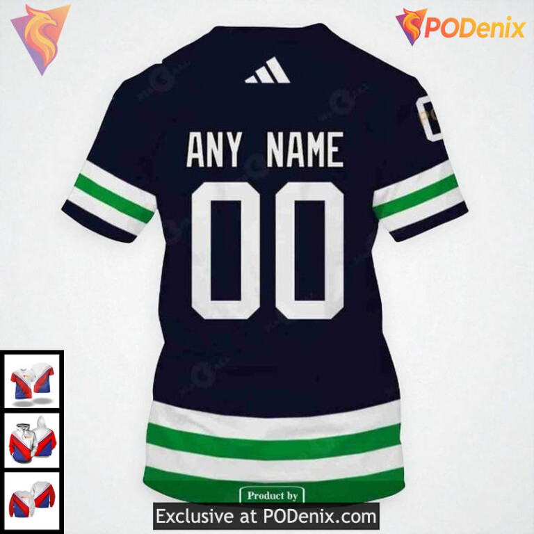 Canucks Custom 3D Hoodie NHL Reverse Retro Personalized Vancouver Design - 4