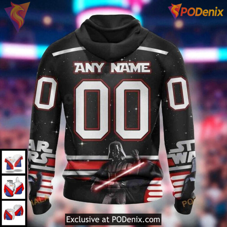 Canucks Full Print Hoodie 3D NHL Vancouver Star Wars Fandom Design Black - 1