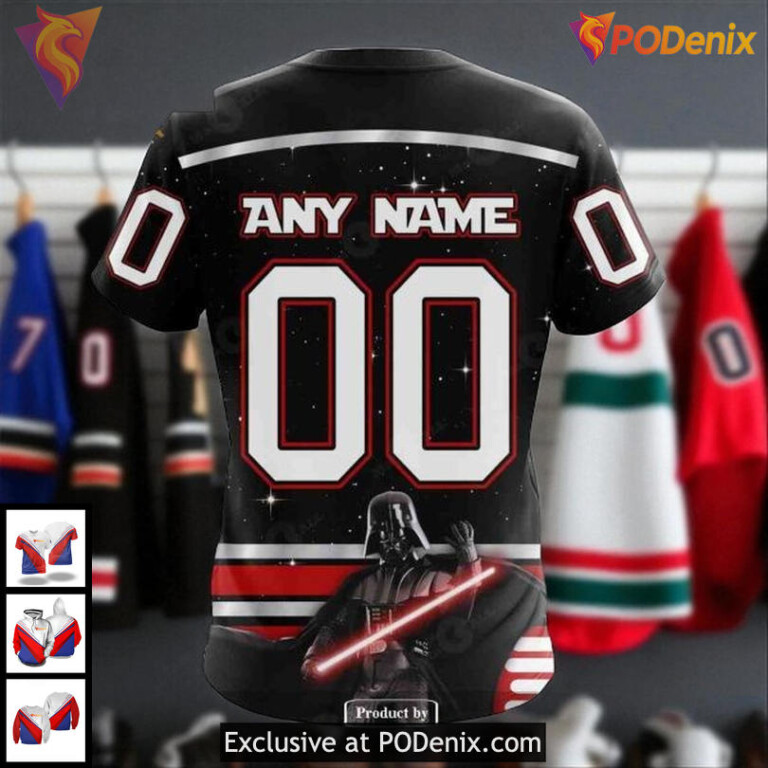 Canucks Full Print Hoodie 3D NHL Vancouver Star Wars Fandom Design Black - 3