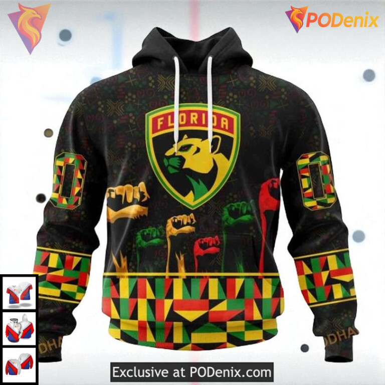 Celebrate Black History Month Custom Custom Name Florida Panthers Hoodie NHL 3D