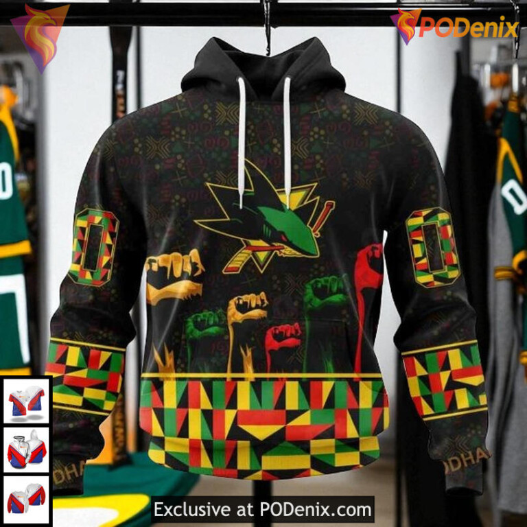 Celebrate Black History Month Custom NHL San Jose Sharks Holiday Hoodie 3D