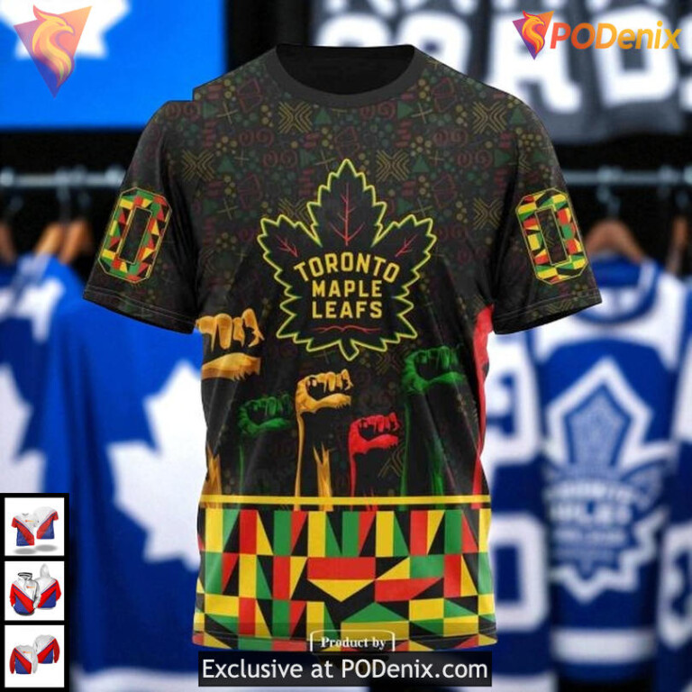 Celebrate Black History Month Toronto Maple Leafs Unisex Hoodie, Custom NHL 3D - 2
