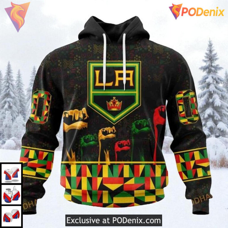 Celebrate Black History Month Tribute Custom Name Los Angeles Kings Hoodie NHL 3D