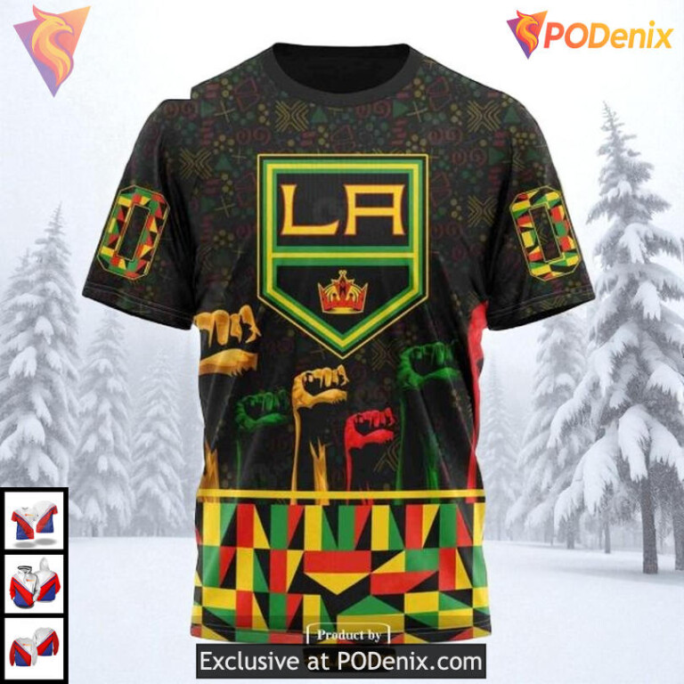 Celebrate Black History Month Tribute Custom Name Los Angeles Kings Hoodie NHL 3D - 2