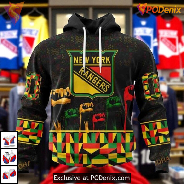 Celebrate Black History Month With Pride In New York Rangers All Over Print Hoodie