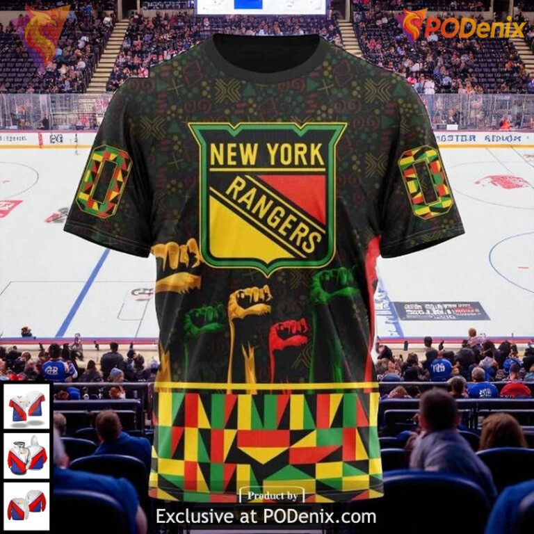 Celebrate Black History Month With Pride In New York Rangers All Over Print Hoodie - 2