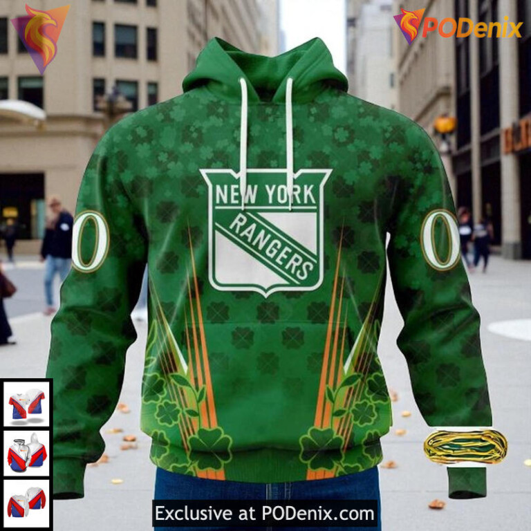 Celebrate Irish Pride New York Rangers Hoodie, 3D Style For St Patricks Day