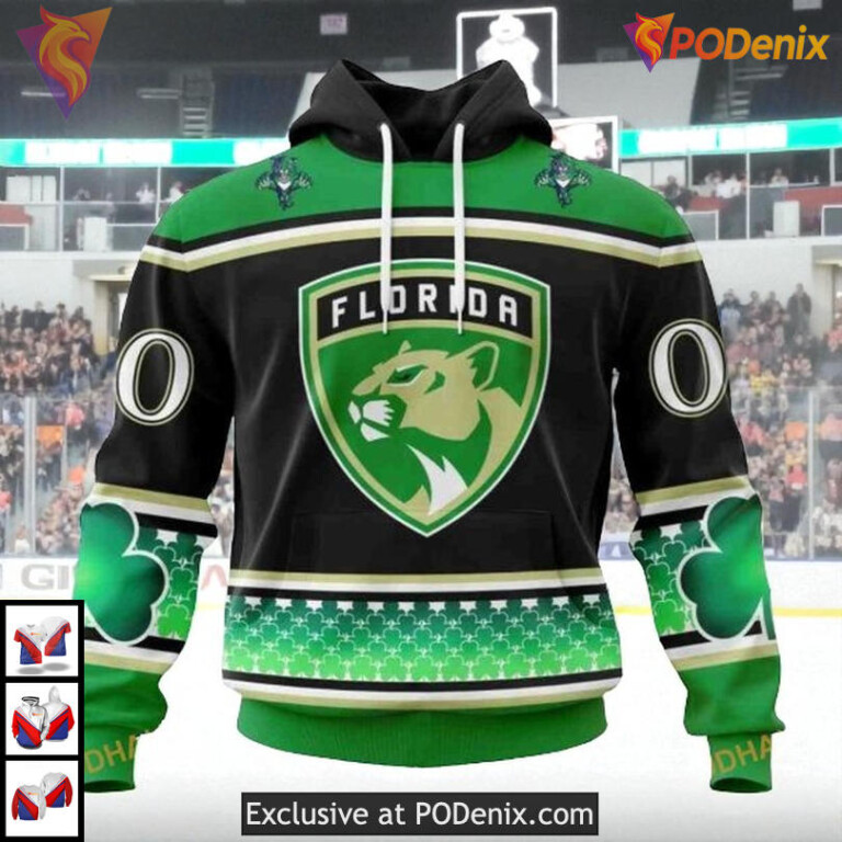 Celebrate St Patricks Day Hockey Style Custom Florida Panthers Hoodie 3D