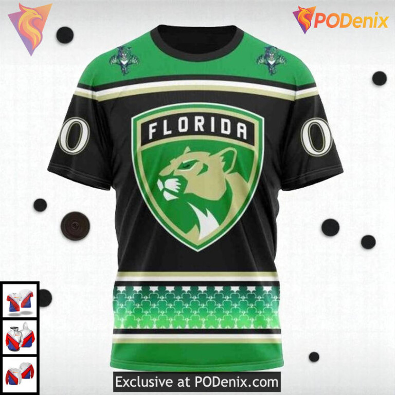 Celebrate St Patricks Day Hockey Style Custom Florida Panthers Hoodie 3D - 2