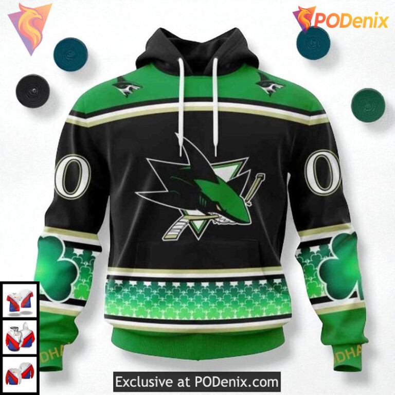 Celebrate St Patricks Day Theme Custom Personalized San Jose Sharks Hoodie 3D