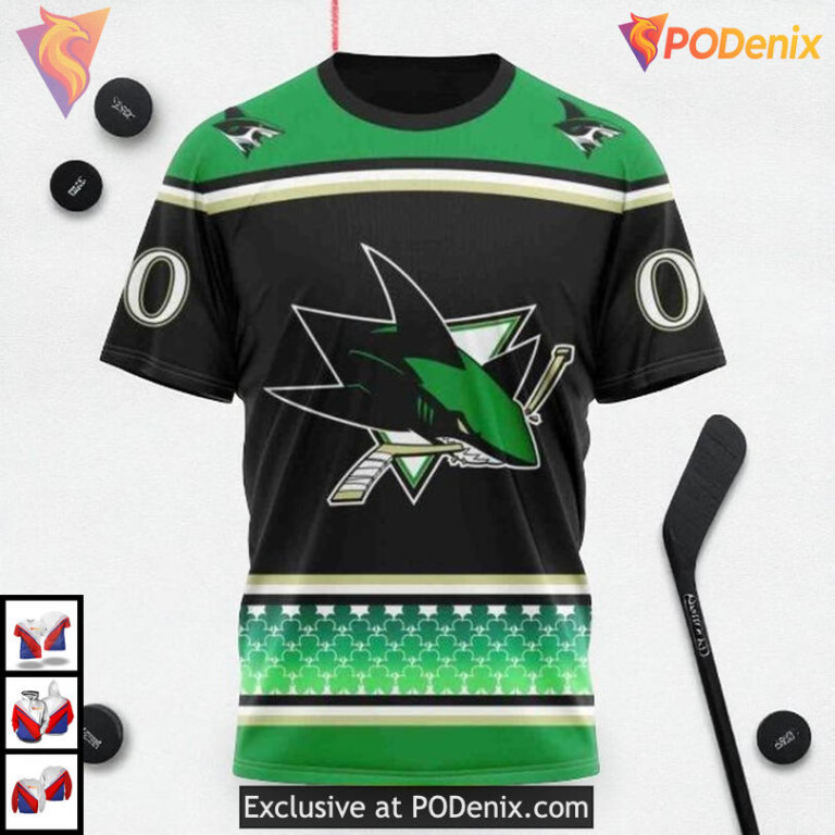 Celebrate St Patricks Day Theme Custom Personalized San Jose Sharks Hoodie 3D - 2