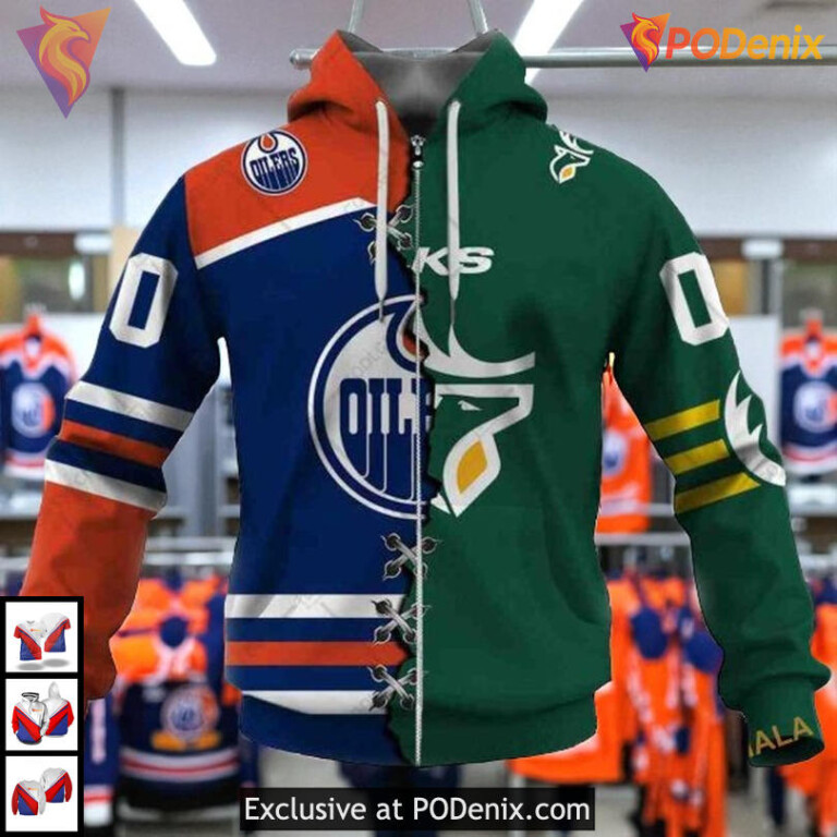 CFL Elks Inspired Design NHL Edmonton Oilers Sweatshirt Hoodie 3D