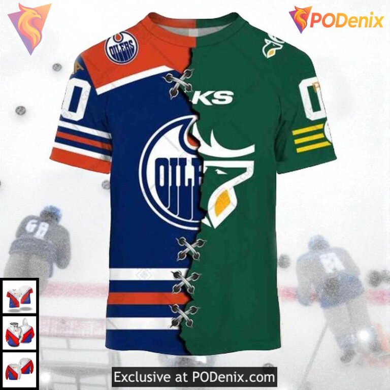 CFL Elks Inspired Design NHL Edmonton Oilers Sweatshirt Hoodie 3D - 1
