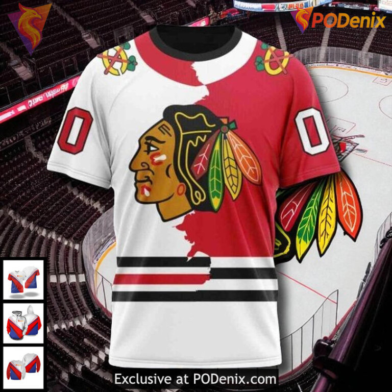 Chicago Blackhawks 3D Hoodie Custom Mix Home Away Design With Team Spirit Quotes - 2