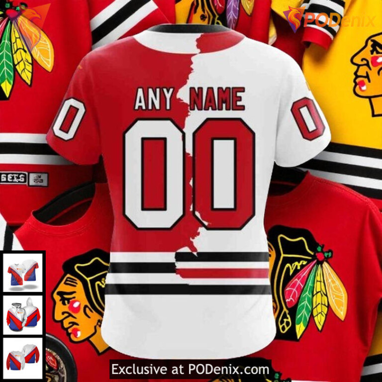 Chicago Blackhawks 3D Hoodie Custom Mix Home Away Design With Team Spirit Quotes - 3