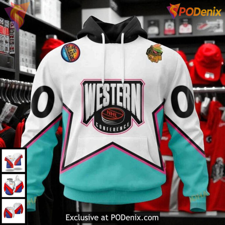 Chicago Blackhawks All Over Print Hoodie Western Conference 2025 Design