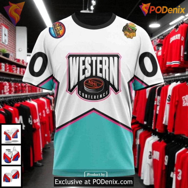 Chicago Blackhawks All Over Print Hoodie Western Conference 2025 Design - 2