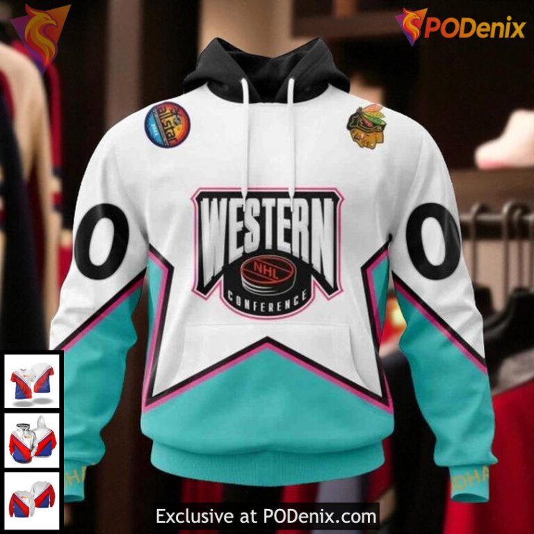 Chicago Blackhawks All Over Print Hoodie Western Conference All Star 2023