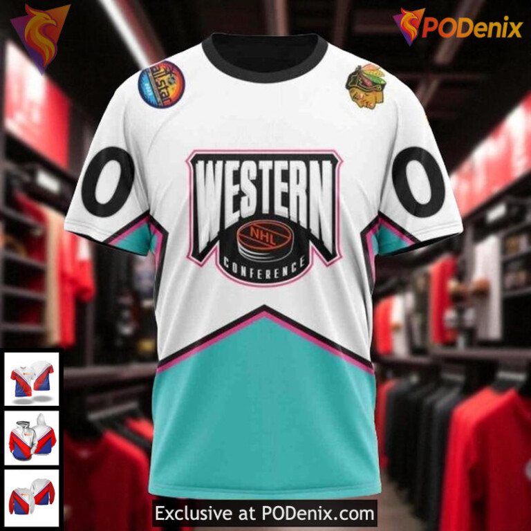Chicago Blackhawks All Over Print Hoodie Western Conference All Star 2023 - 2
