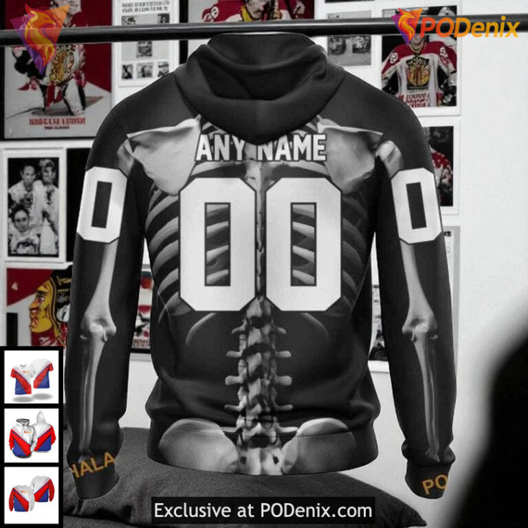 Chicago Blackhawks Hoodie 3D All Over Print Skeleton Costume For Halloween NHL - 1