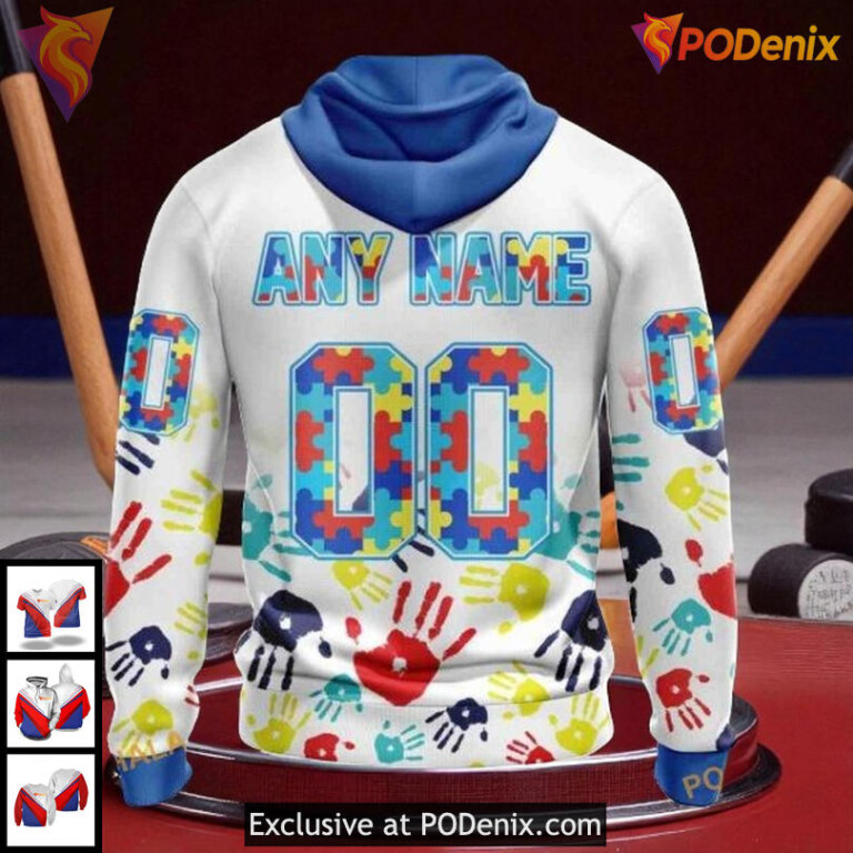 Chicago Blackhawks Hoodie 3D, Autism Awareness Custom Design For Fans - 1