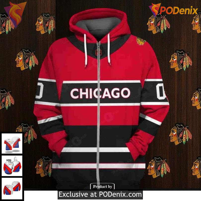 Chicago Blackhawks Hoodie 3D Custom Name Number NHL Fan Style Edition