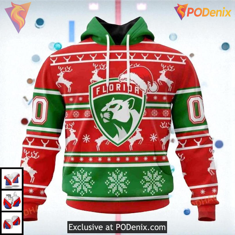 Christmas Apparel Edition Custom Florida Panthers Full Print Hoodie NHL 3D