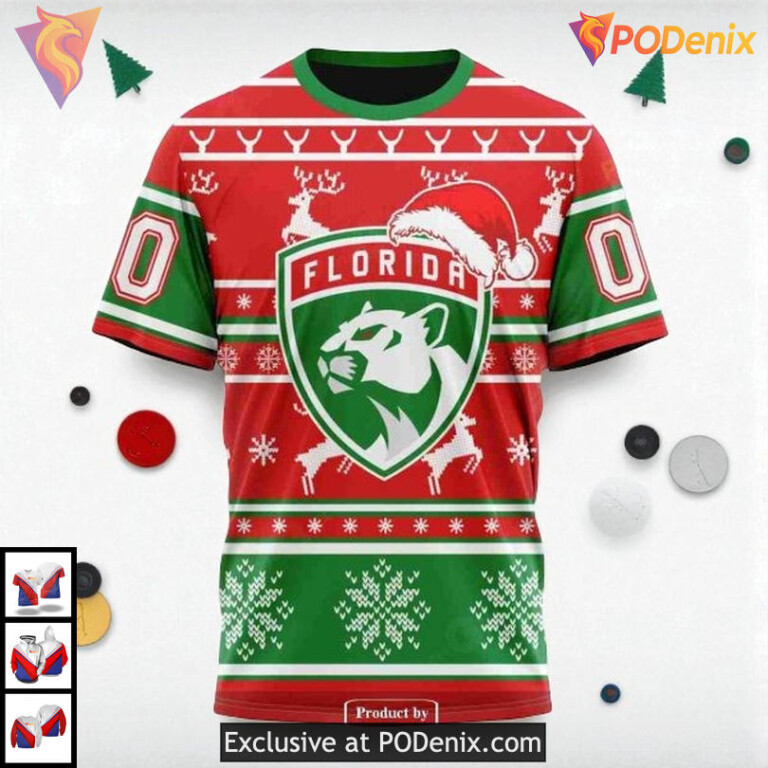 Christmas Apparel Edition Custom Florida Panthers Full Print Hoodie NHL 3D - 3