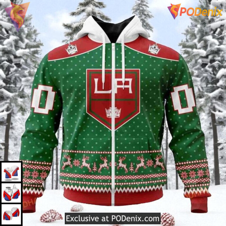 Christmas Apparel Holiday Spirit Custom Los Angeles Kings Unisex Hoodie NHL 3D - 1