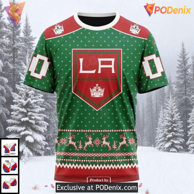 Christmas Apparel Holiday Spirit Custom Los Angeles Kings Unisex Hoodie NHL 3D - 3