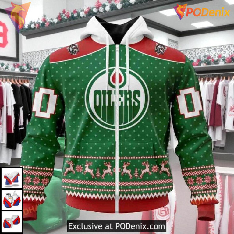 Christmas Apparel Holiday Spirit NHL Edmonton Oilers Winter Hoodie 3D - 1