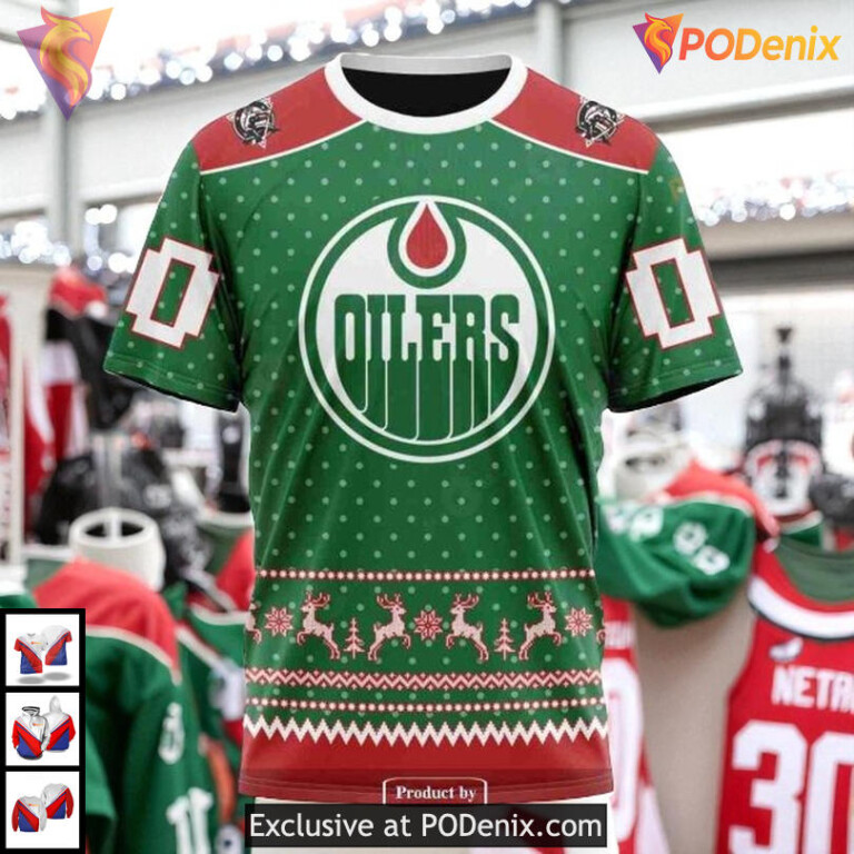 Christmas Apparel Holiday Spirit NHL Edmonton Oilers Winter Hoodie 3D - 3