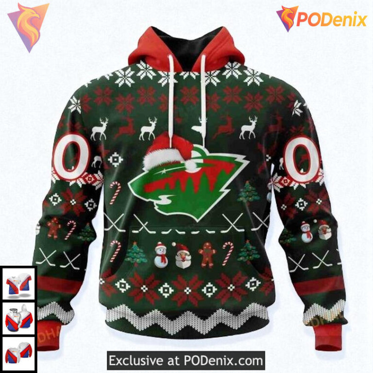 Christmas Apparel NHL Minnesota Wild Sweatshirt Hoodie Unisex 3D